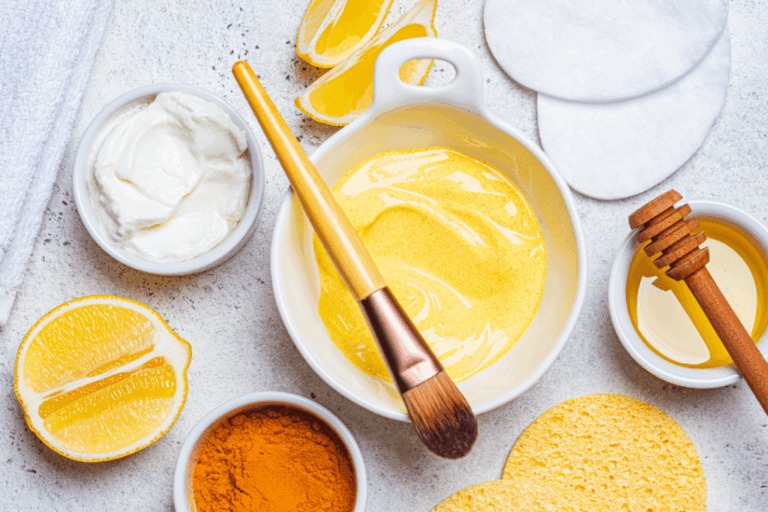 DIY face mask for glowing skin with turmeric