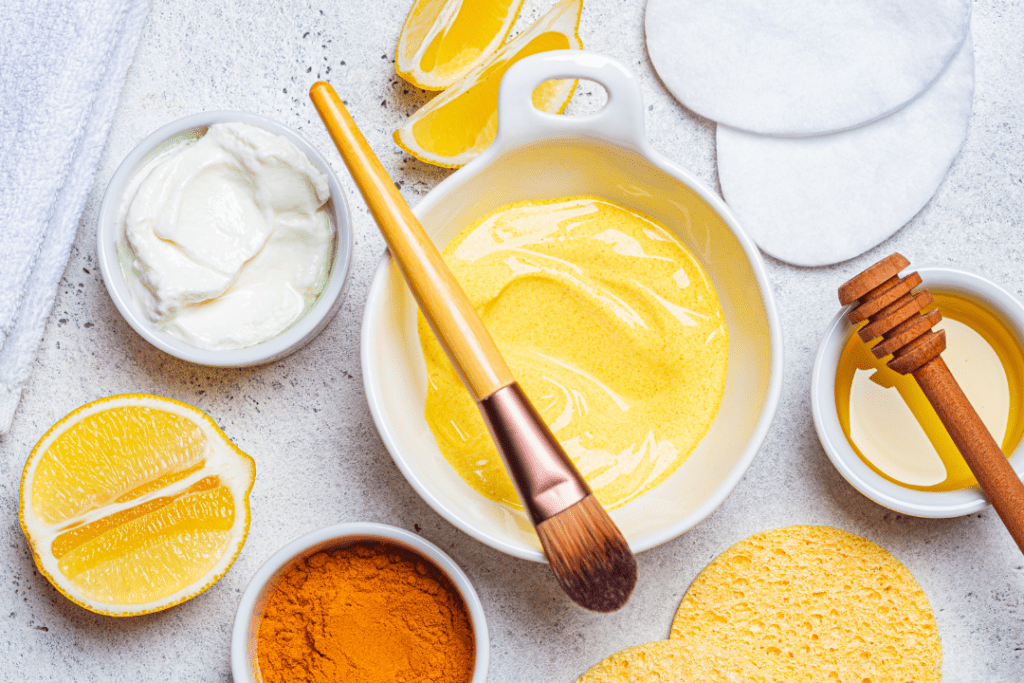 DIY face mask for glowing skin with turmeric